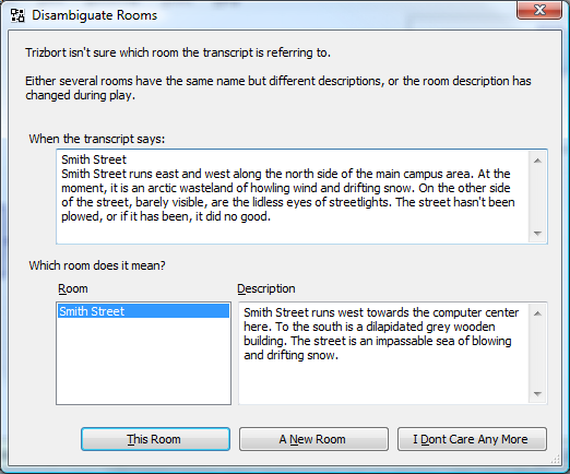 Disambiguating between rooms.