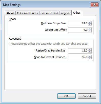 The Other tab in Map Settings.